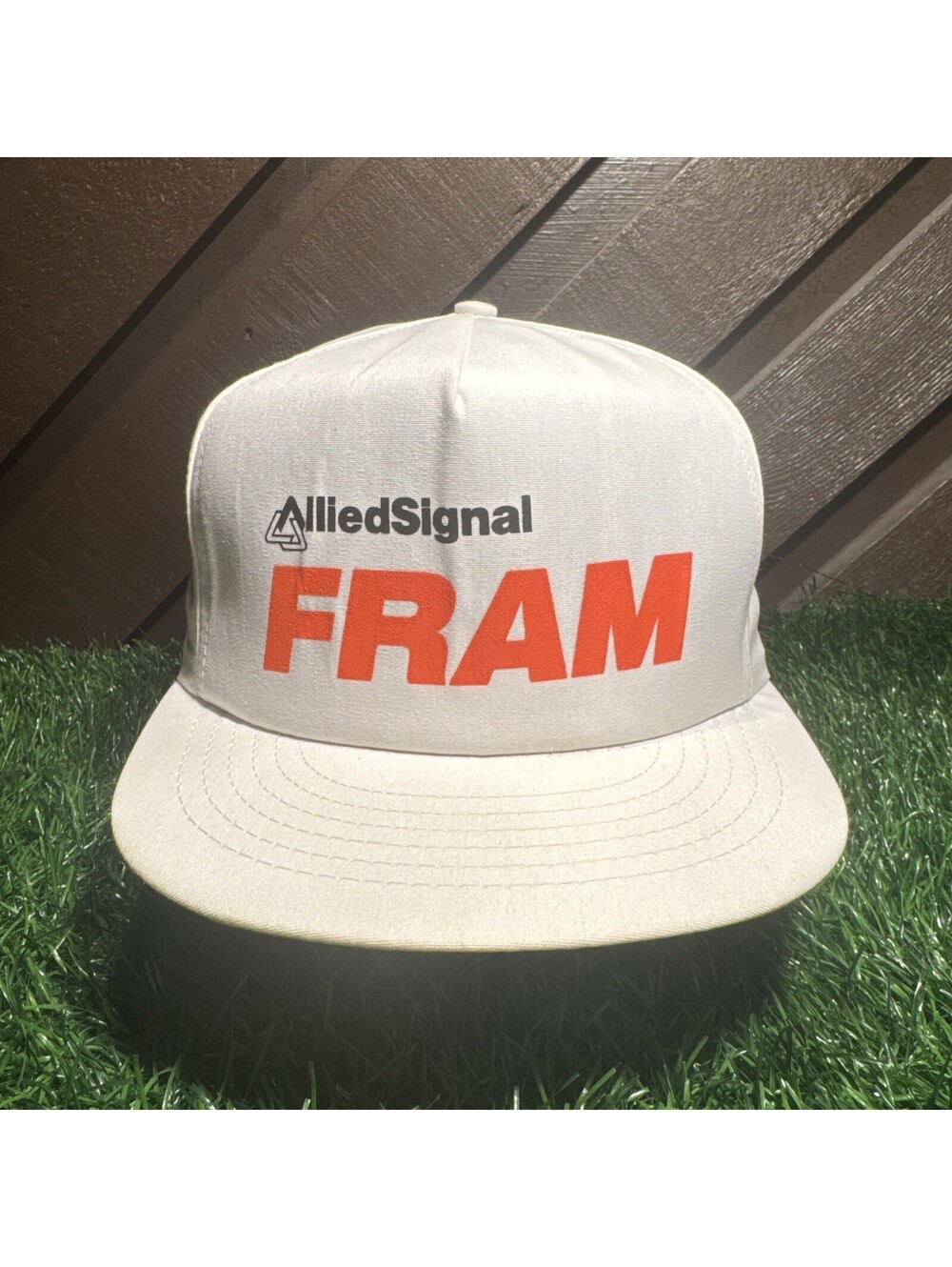 VTG Allied Signal FRAM Automotive Truckers Hat Snapback By Swingster White